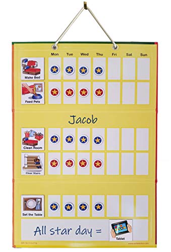 SchKIDules 2-in-1 Complete Collection Bundle Visual Schedule: Daily Kids Calendar and Weekly Responsibility Chart All in One; 18" Trifold Magnetic Board, 132 Activity Magnets and 57 Accessory Magnets