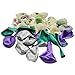 Mermaid Party Balloons Supplies Birthday Decorations Pack of 32 - Green and Purple Metallic Balloons with Glitter Confetti Clear Sparkle Decorations Party Balloon Kit for Birthday