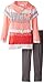 Little Lass Little Girls' Toddler 2 Piece Sweater Set Belted Marled Cable, Coral, 3T