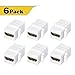 HDMI Keystone Coupler,VCE(6-Pack) HDMI Keystone Jack Insert,Gold Plated HDMI Female to Female Coupler Adapter-White