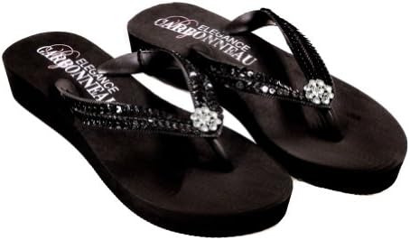SUMMER Women's Low Heel Flip Flop Black Foam Rubber Sandal - 8 M US