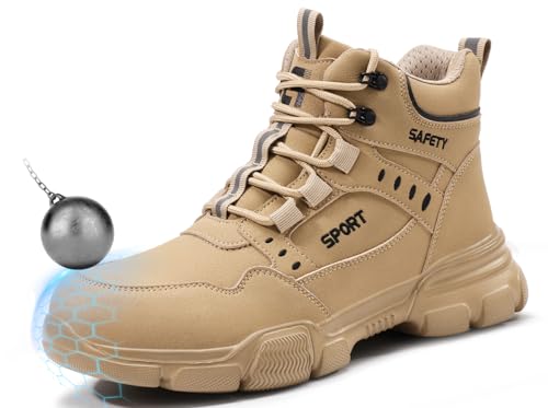 GUSAYEX Men's Steel Toe Work Boots