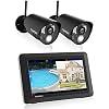 CasaCam VS802 Wireless Security Camera System with 7″ Touchscreen and HD Nightvision Cameras, AC Powered (2-cam kit)