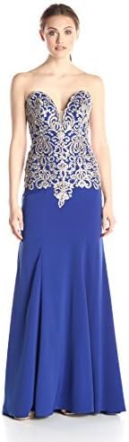 JVN by Jovani Women's Elegant Fitted Strapless Sweetheart Neck Gown