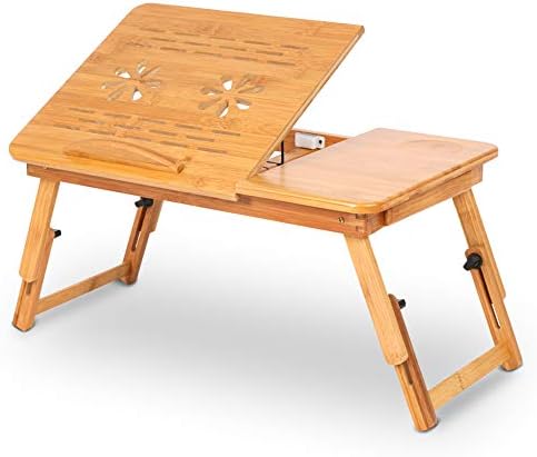 Bamboo Laptop Desk, Used For Working, Studying And Eating In Bed, Suitable For Dorm And Family Daily Use, Height Adjustable And Viewing Angle Laptop Stand, Bamboo Laptop Stand For Desk - View #3