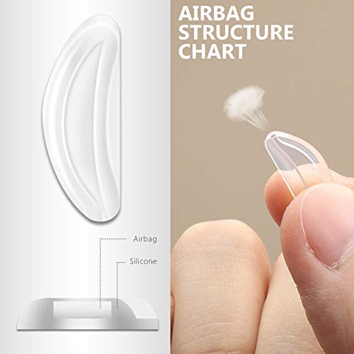 10 Pairs Adhesive Soft Silicone Air Chamber Eyeglass Nose Pads, Comfortable Air Bag Nosepads for Eyeglasses Glasses Sunglasses, 2mm