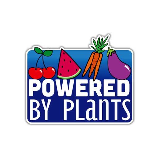 Vegan Sticker Powered By Plants Vegetarian Decal By Megan J Designs - Laptop Sticker Tumbler Decal Vinyl Sticker