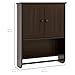 Best Choice Products Wooden Modern Contemporary Bathroom Storage Organization Wall Cabinet w/Open Cubby, Adjustable Shelf, Double Doors, Towel Bar, Wainscot Paneling, Espresso