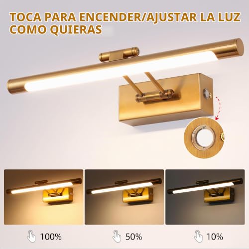 TYhogar LED Wall Light for Bathroom Mirror, 40 cm, 8 W, 3000 K, Wall Lamp with Swivel Head – Light for Vanity and Vanity
