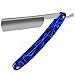 New Straight Edge Stainless Steel Barber Razor Folding Fold Shaving Shave Knife Cut Tool for Male Acrylic Handle (Deep Blue)
