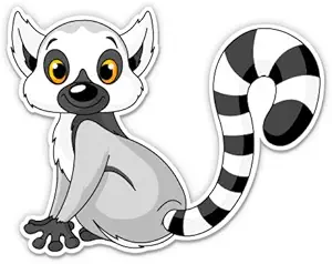 GT Graphics Express Cute Lemur - Vinyl Sticker Waterproof Decal