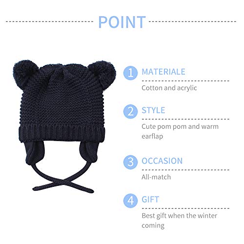 image for BAVST Baby Beanie Hat for Winter with Earfalp Cute Bear Kids Toddler G