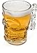 Circleware Face Beer Glass Handle, Heavy Base Funny Entertainment Glassware Drinking Cup for Water, Wine, Juice and Bar Liquor Dining Decor Beverage Novelty Gifts, 18 oz, Skull Mug 18oz