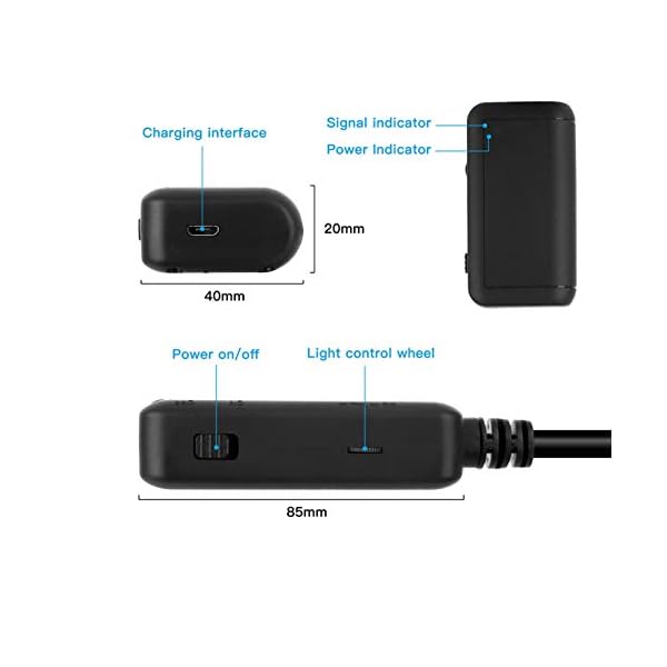 BMZGGIV Tragbar WiFi Endoskop-Kamera IP67 wasserdichte Hart Kabel Inspektionskameras 5.5mm 6 LED-Endoskop-für IOS… – Bild 5