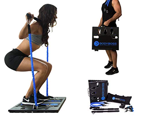 BodyBoss Home Gym 2.0 - Full Portable Gym Home Workout Package + 1 Set of Resistance Bands - Collaps BodyBoss Home Gym 2.0 - Full Portable Gym Home Workout Package + 1 Set of Resistance Bands - Collaps
