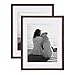 DesignOvation Gallery Wood Photo Frame Set for Customizable Wall Display, Walnut Brown 14x18 matted to 11x14, Pack of 2