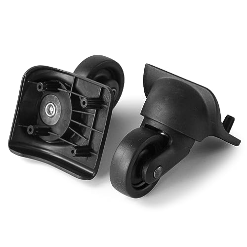 Zoofen Luggage Wheels Replacement Black Suitcase Wheels Replacement Suitcase Caster Wheels with 4 Screw Holes (W044)