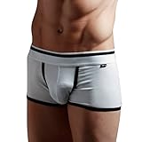 XUBA Men's Soft Cotton Sexy Low Waist Underwear Lingerie Boxer Briefs Grey Size - XL