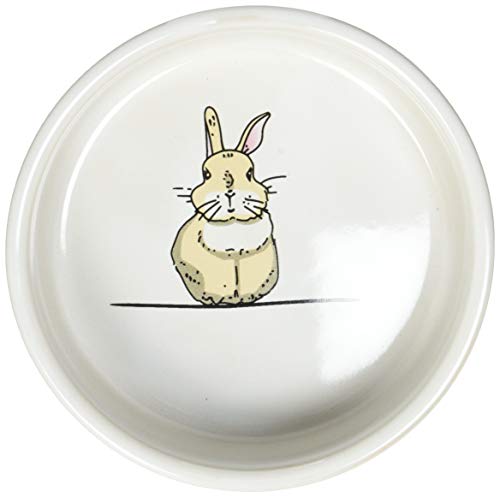 Nobby Knaagdieren keramiek kom "Rabbit" zalmkleuren/wit Ø 11 cm x 4,5 cm - Afbeelding 3