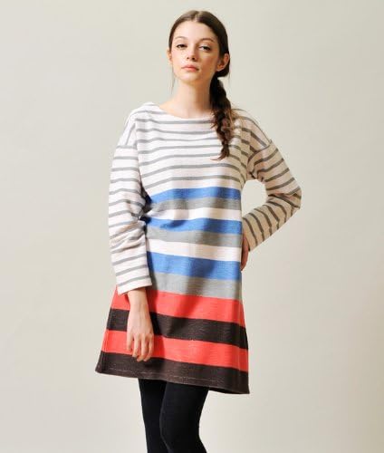 Amazon グラニフ Graniph ループボーダー スウェット 長袖 ワンピース ヘザー グレー Lady F ワンピース チュニック 通販