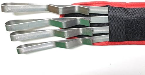 Grill Ezy Skewers - Set of 4 Heavy Duty Stainless Steel skewers 3/8" x 15.5" long with convenient travel pouch and a Lifetime Guarantee.