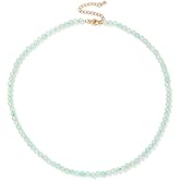 Crystal Necklaces for Women 4mm Handmade Natural Stone Choker Beaded Necklace Healing Crystal Necklace Gemstone Necklace Crystal Bead Necklace for Women