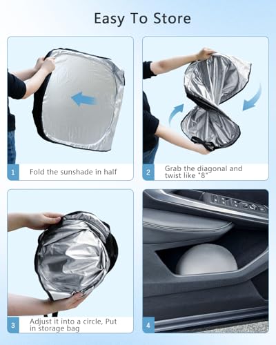 SKTU Front Windscreen Sunshade for BMW 1er F40 2019-2024, Folding UV Protection, Windscreen Cover as BMW 1er F40 Accessory