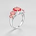 Psiroy 925 Sterling Silver Plated Created Garnet Filled 5 Stone Engagement Ring Band Size 6
