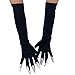 BESTOYARD Halloween Costume Gloves Long Fingernails Black Party Gloves 1 Pair