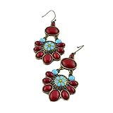CA Mode Women's Dangle Earrings Jewelry Ethnic Flower Bohemian