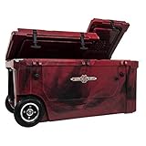 WYLD (14 Colors) 75 Quart Dual-Compartment Insulated Cooler w/Wheels & Tap Kit! Aerator Port Kit & Rod Holder Available for Camping Fishing Boating & Tailgating