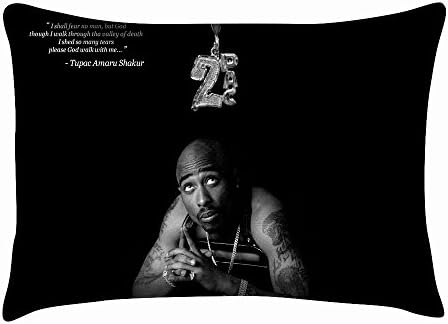 Tupac Black Pillow Case 2 Pac Pillowcase Custom Two Sides Cushion Cover 20x30 Inch