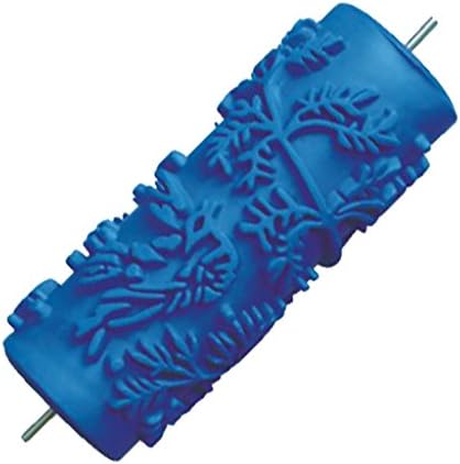 MagiDeal 5inch Printing Rubber Pattern Roller DIY Painting Tool For Home Wall Decor Blue - 002Y