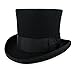 Hats in the Belfry John Bull Theater-Quality Mens100% Wool Felt Top Hat in Black Medium