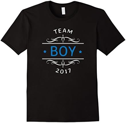 Mens Team Boy 2017 Gender Reveal Party - Cute Blue Gift T-Shirt Large Black
