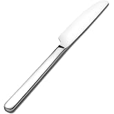 KINGSTONE 4-Piece Dinner Knives Set, 8.9-Inch Stainless Steel Table Knives | Mirror Polished Finish, Smooth Cutting Edge, Dishwasher Safe, Dinner Knife for Bread, Butter, Home Dining &amp; Restaurant