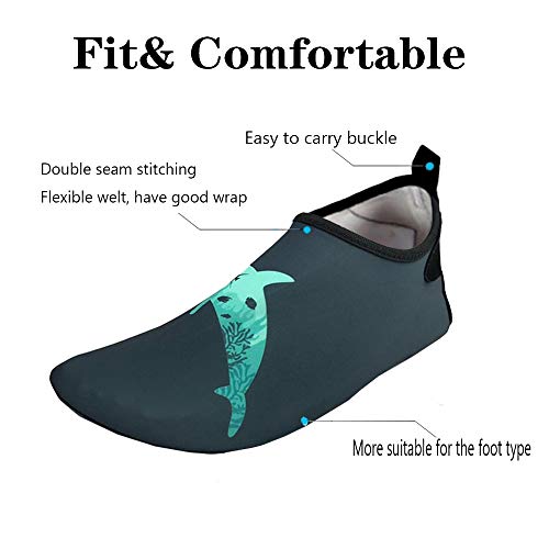 Water Socks Swim Socks for Womens Mens Quick-Dry Aqua Water Shoes Barefoot for Beach Pool Surf Yoga Exercise - Thumbnail 2