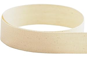 THE RIBBON FACTORY USA Made 1/8" Natural Cotton Twill Tape - 72 Yards - Medium Weight (Multiple Widths Available)