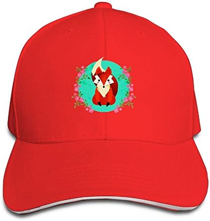 Fiveisme Unisex Fashion Sanwich Cap Fox Circle Floral Workout Popular Snapback Caps Trucker Cap Cool Adjustable