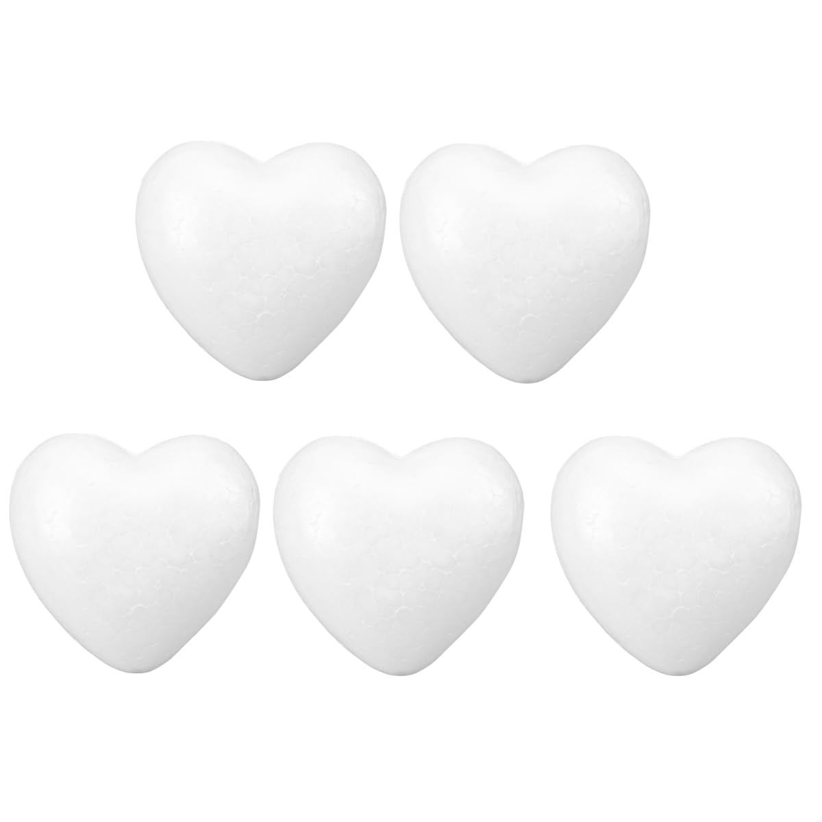 TOYANDONA 5pcs Craft Foam Hearts Heart-Shaped Foam Ball for Arts and Craft Use DIY Ornaments Wedding Decorations 8.5cm (White)