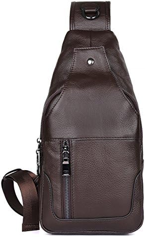 Geremen Genuine Cow Leather Sport Hiking Travel Cross Chest Shoulder Daypack Sling Bag 4004