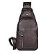 Full Grain Leather Crossbody Sling Bag Chest Backpack Outdoor Travel Hiking Sports Daypacks