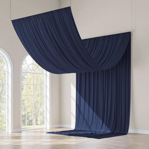 Gogoparti 10x20ft Navy Blue Ceiling Drapes