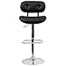Flash Furniture Magnus Walnut Bentwood Adjustable Height Barstool with Button Tufted Black Vinyl Seat