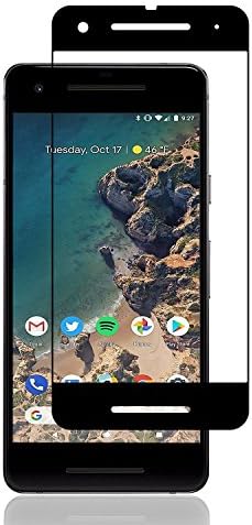 2 Pack Pixel 2 Screen Protector Full Coverage, Niyattn Tempered Glass Screen Protector for Google Pixel 2 5 inch with Double Shielding/Bubble Free/Case Friendly, Black