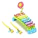 ThinkMax Rainbow 8-Note Xylophone for Kids - With Clear Sounding Keys, Two Child-Safe Bee Mallets and One Flower Best Holiday/Birthday DIY Gift Idea for your Mini Musicians