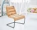 Zenree Comfortable Padded Collapsible Armless Lounge Chair Golden Micro Fiber Soft Cushion for Living Room Dorm Bedroom Patio
