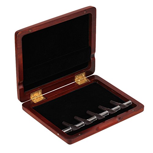 BQLZR Dark Red Wooden Hand Carved Bassoon Reed Case for 5 Reeds Woodwind Accessories