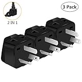 Australia Power Plug Adapter, UROPHYLLA US to Australia Adapter, Type I Outlet Travel Power Adapter Plug for Australia, China, New Zealand,Argentina,Cook Islands,Fiji- 3 Pack & Grounded 2 in 1 [Black]