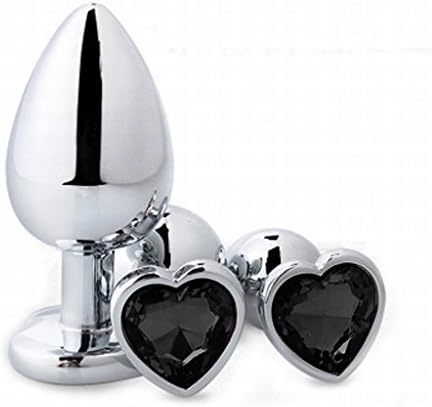 AQAA2WQ 3pcs Stainless Steel Metal An-al Pl-ug Diamonds Plated for Advanced User - Black